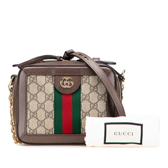 Gucci GG Supreme Ophidia Shoulder Bag Brown Leather - Picture 10 of 10